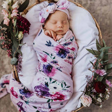Floral Kiss Baby Jersey Wrap & Topknot Set | SNUGGLE HUNNY KIDS