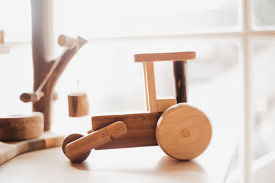 Natural wooden steam roller